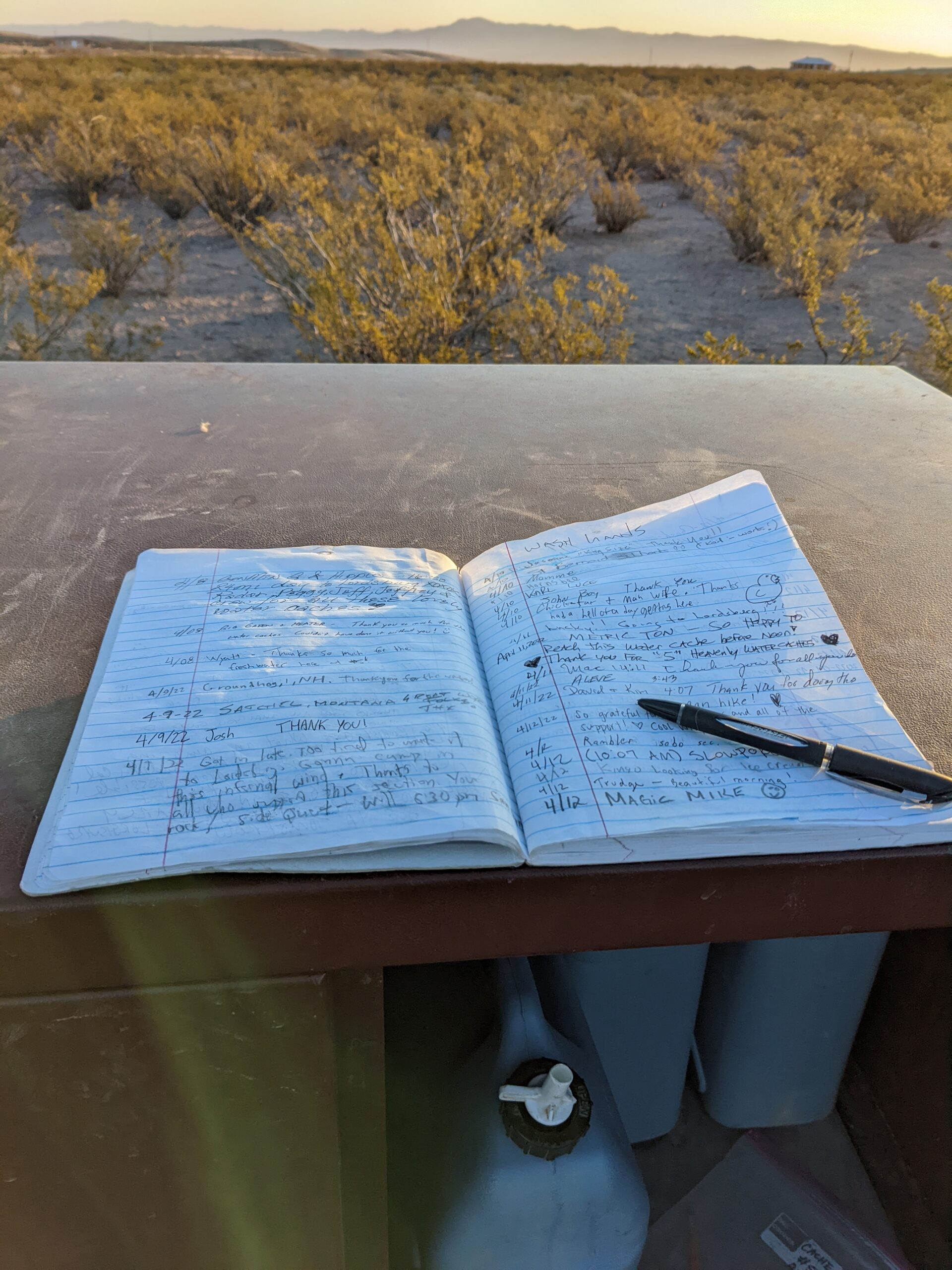 Logbuch beim Wasserdepot